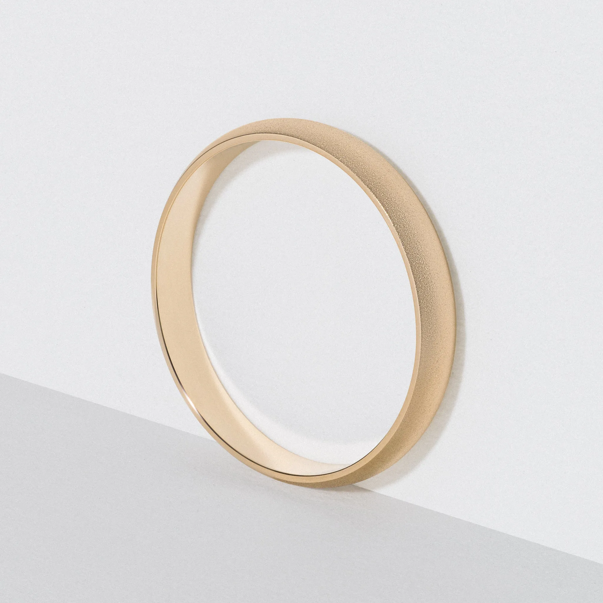 Yellow Gold Classic Wedding Band - Matte 3mm