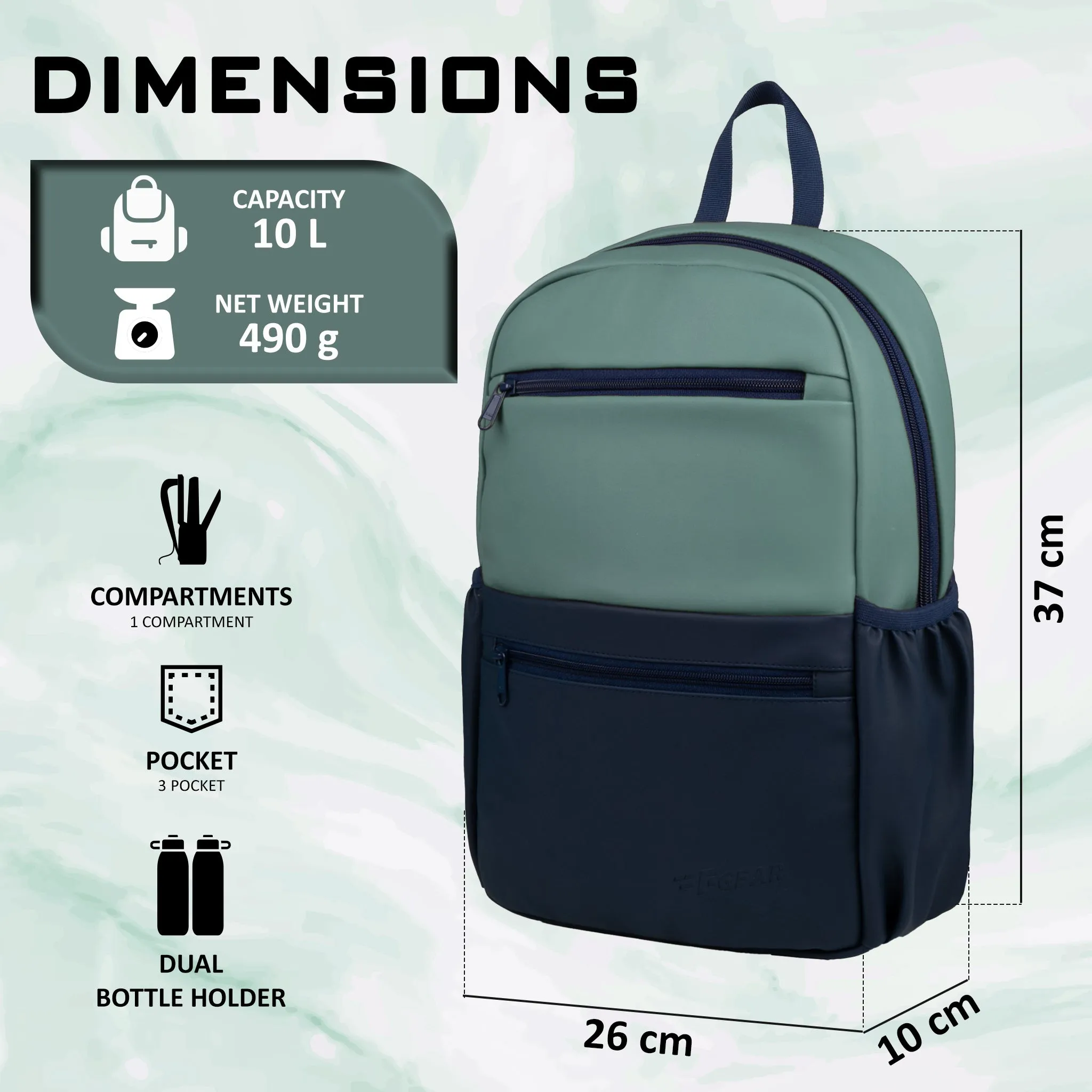 Zest 10L Pista Navy Blue Backpack